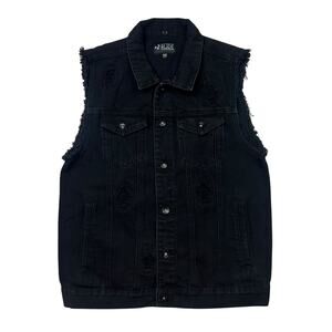 Rude Black Denim Vest Jacket